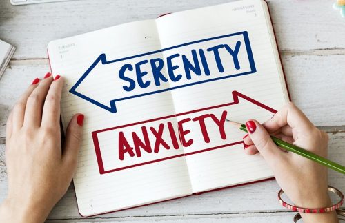An image showing two options: Serenity or Anxiety